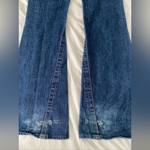 True Religion Joey Godiva Jeans Embroidered Floral Wide Leg Vintage Womens 27 - Picture 3 of 10